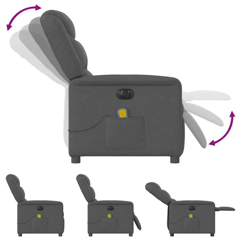 Massagestoel Stof Donkergrijs