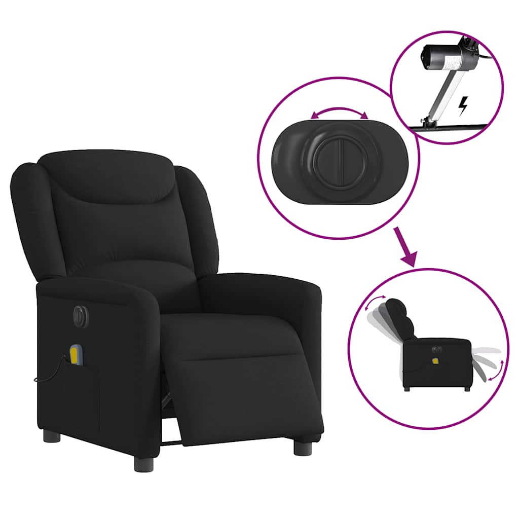 Massagestoel Stof Zwart