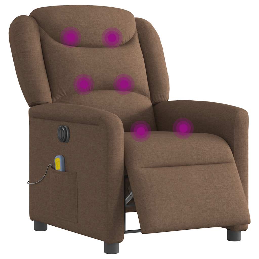 Massagestoel Stof Bruin