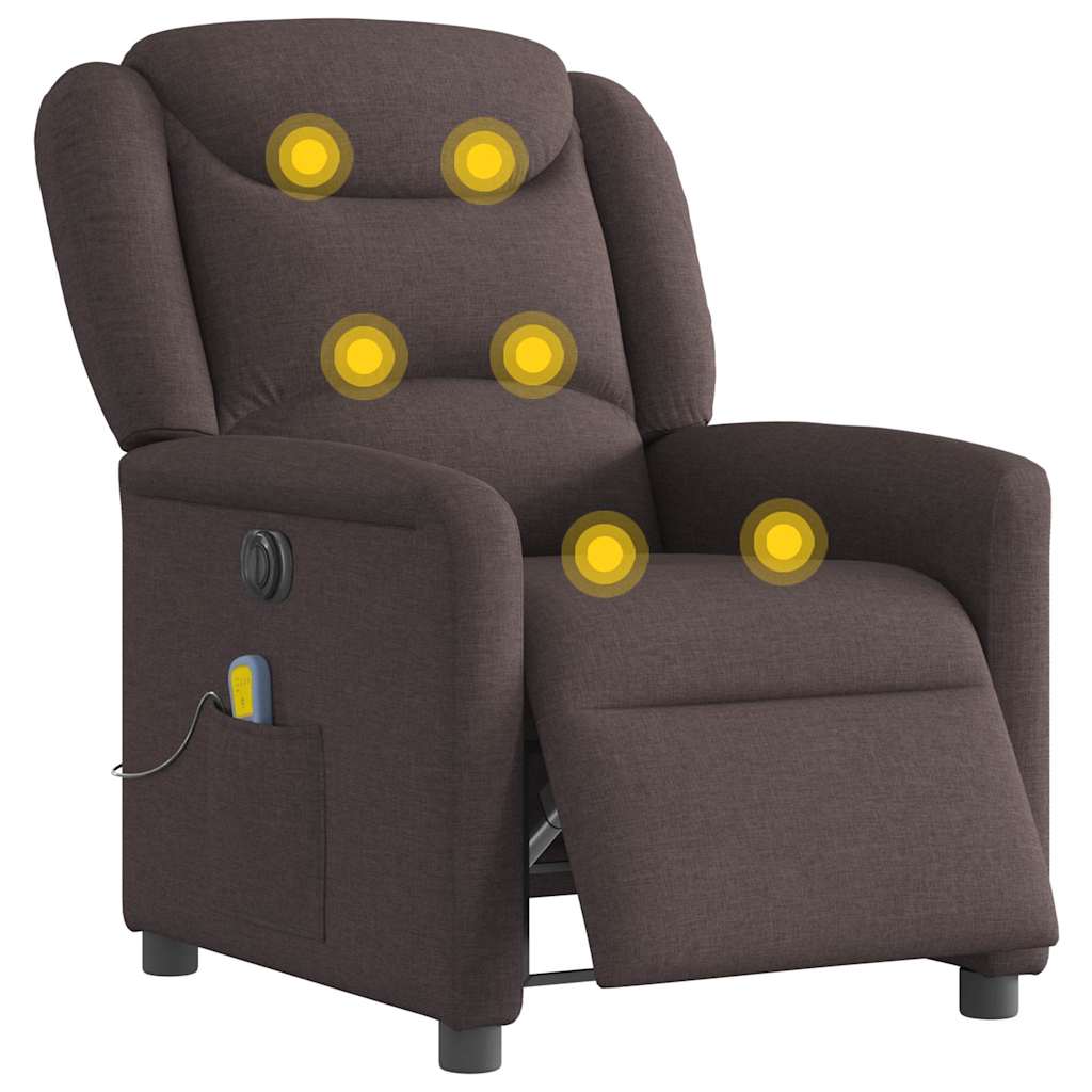 Massagestoel Stof Donkerbruin