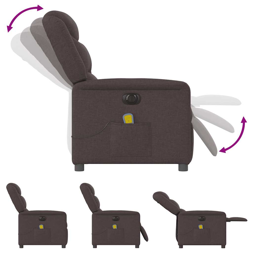 Massagestoel Stof Donkerbruin