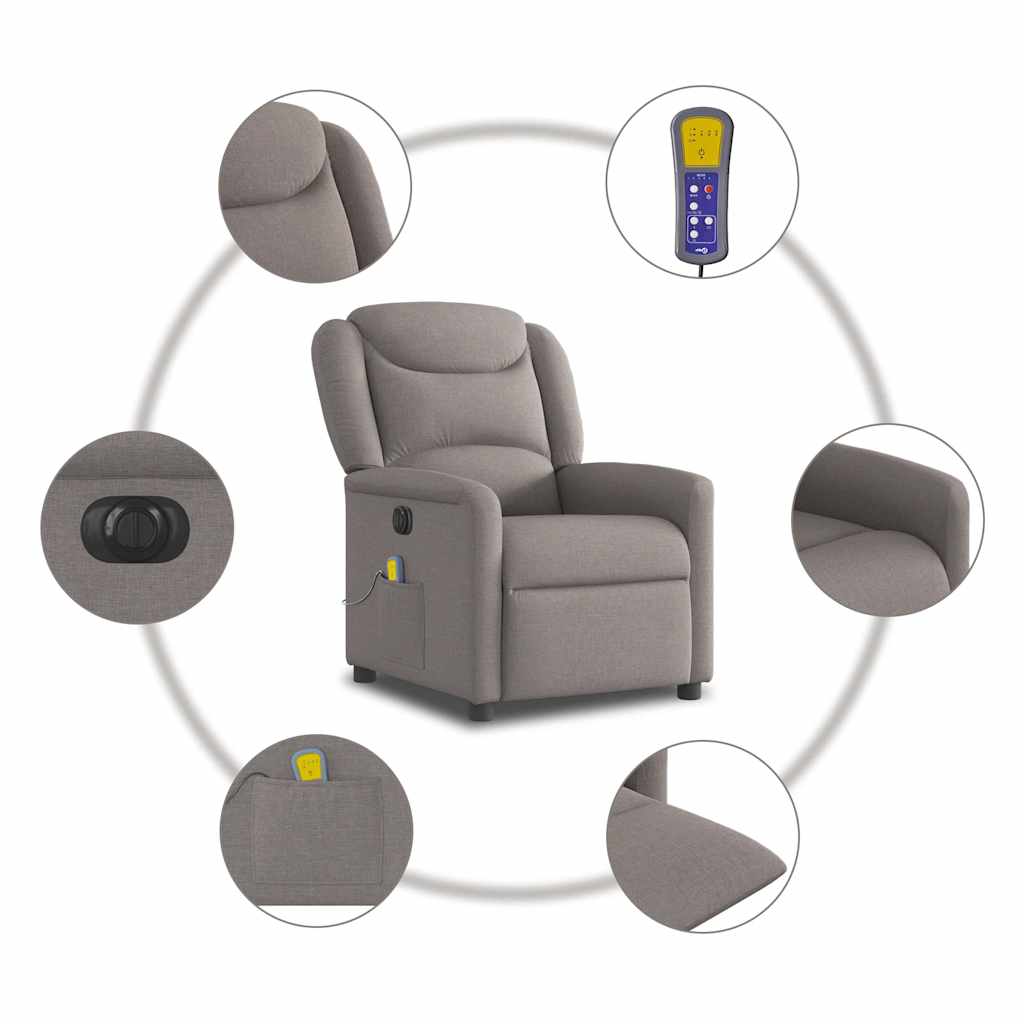 Massagestoel Stof Taupe