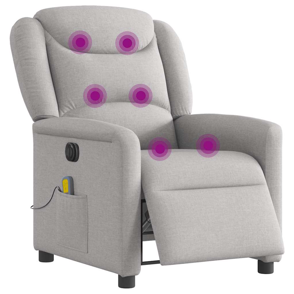 Massagestoel Stof Wolk Grijs Wolkengrijs