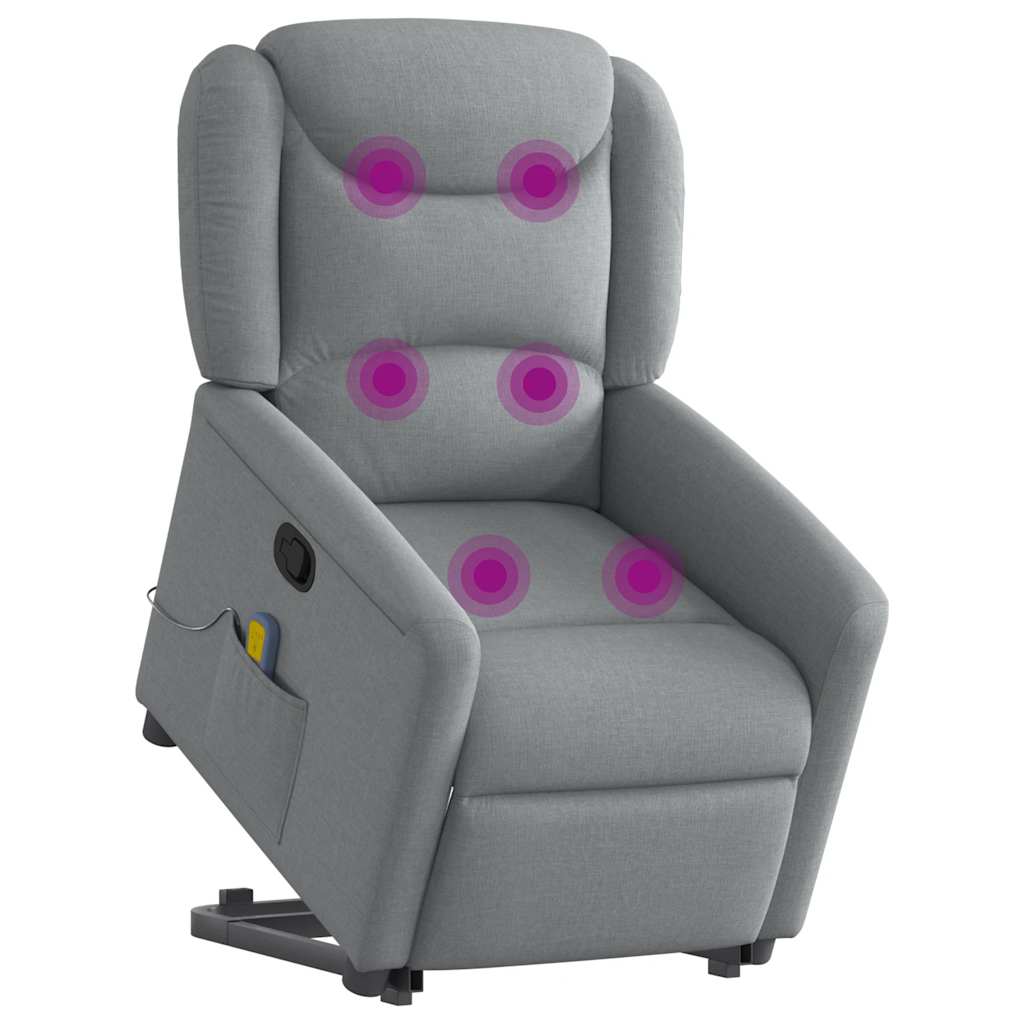 Sta-Op-Massagestoel Verstelbaar Stof Lichtgrijs