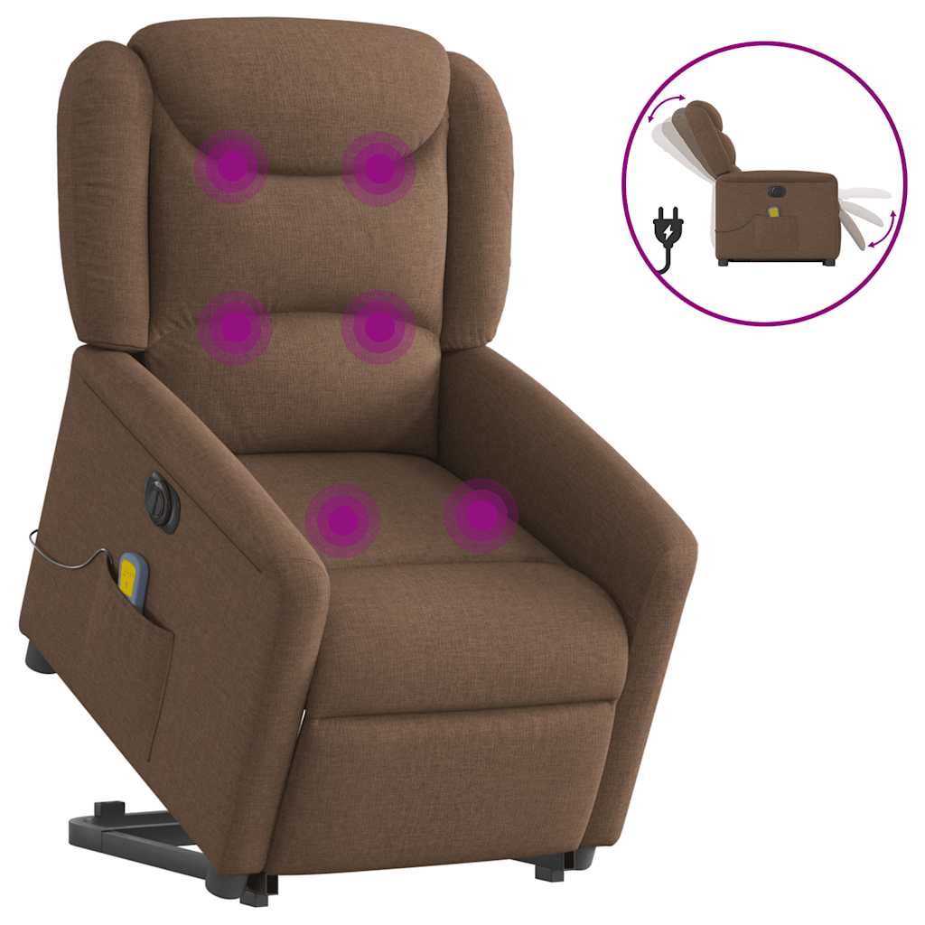 Sta-Op-Massagestoel Stof Bruin