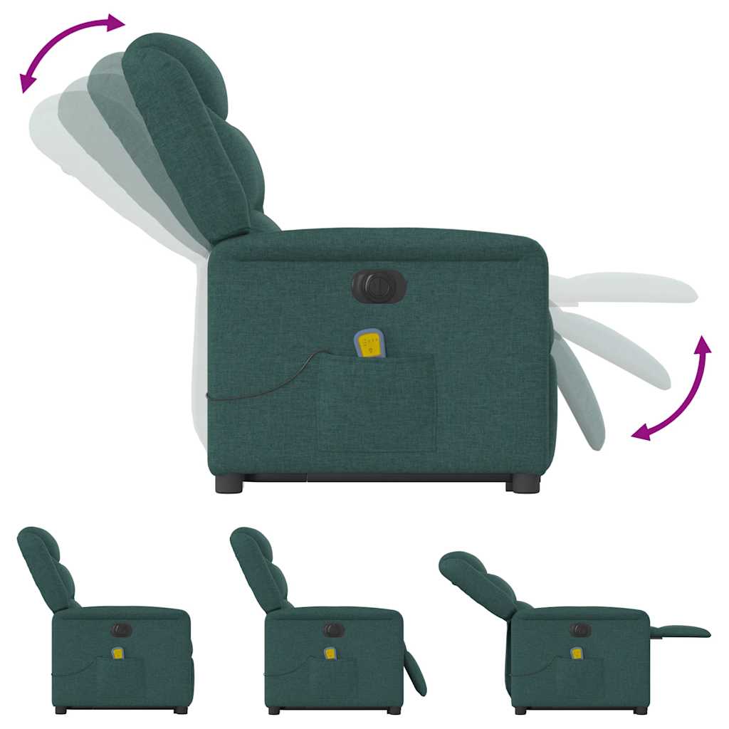 Sta-Op-Massagestoel Stof Donkergroen