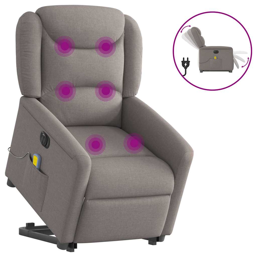 Sta-Op-Massagestoel Stof Taupe