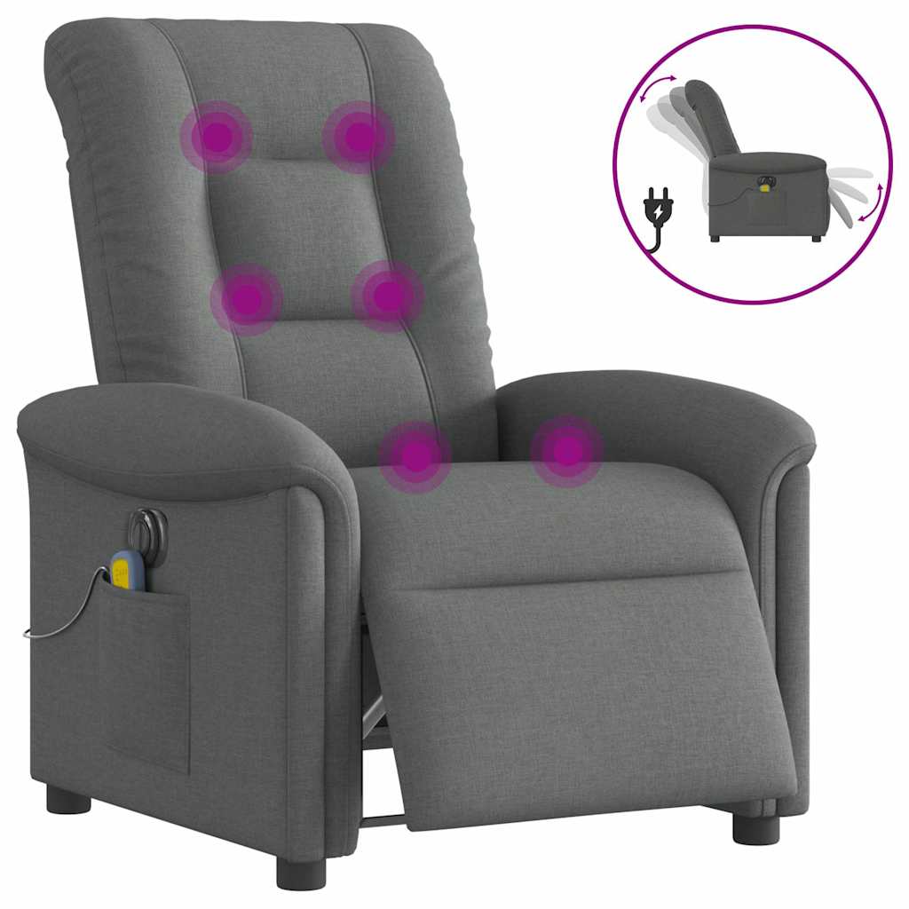 Massagestoel Stof Donkergrijs