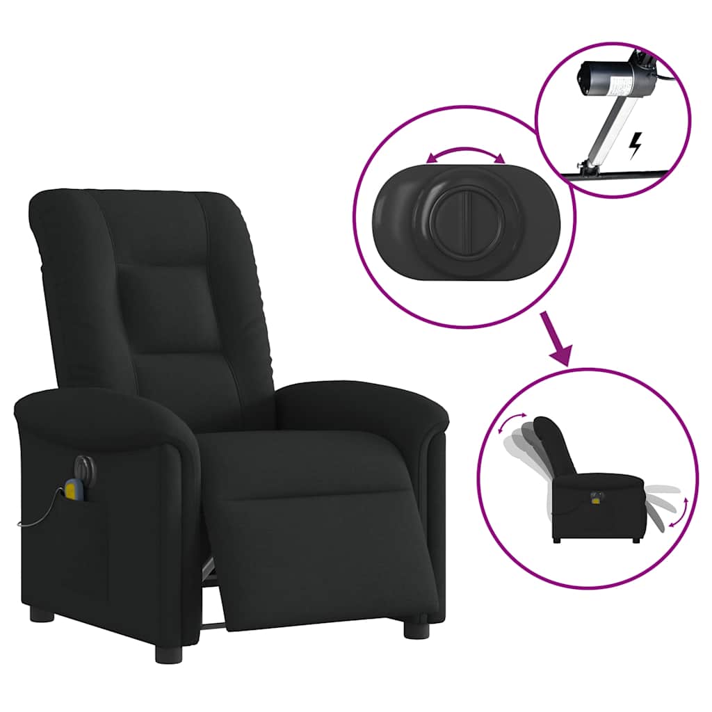 Massagestoel Stof Zwart
