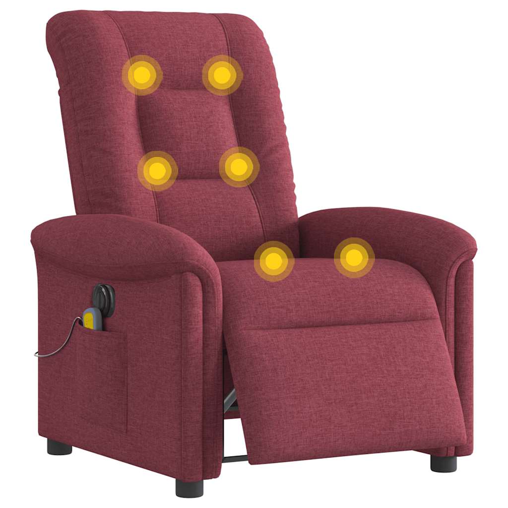 Massagestoel Stof Wijnrood