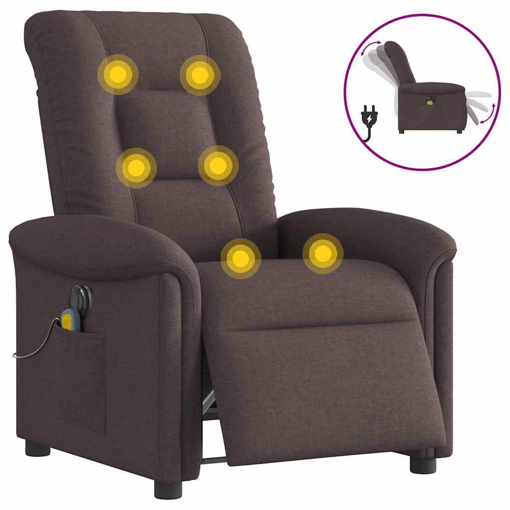 Massagestoel Stof Donkerbruin