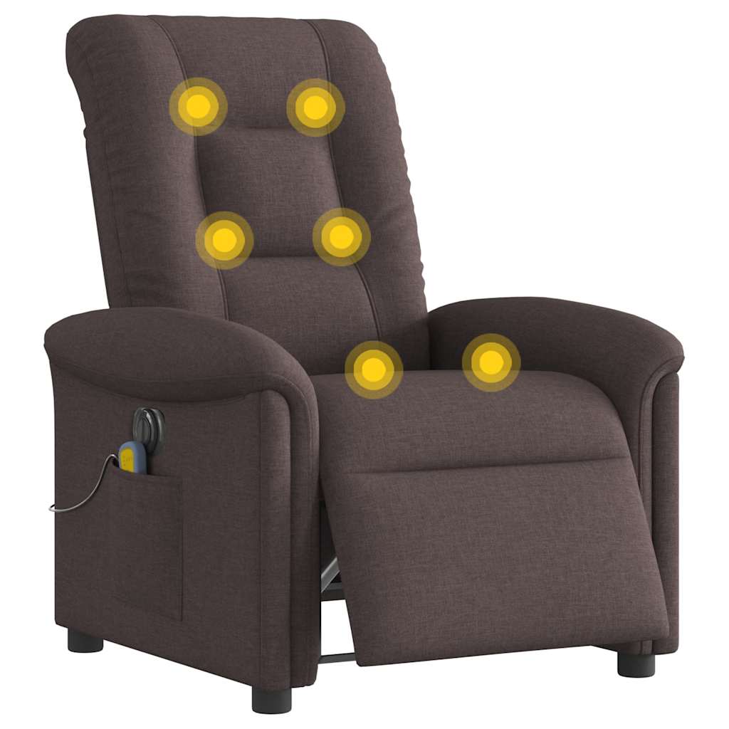 Massagestoel Stof Donkerbruin
