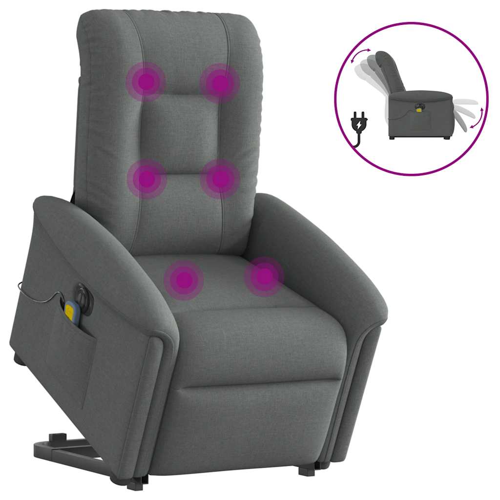 Sta-Op-Massagestoel Stof Donkergrijs