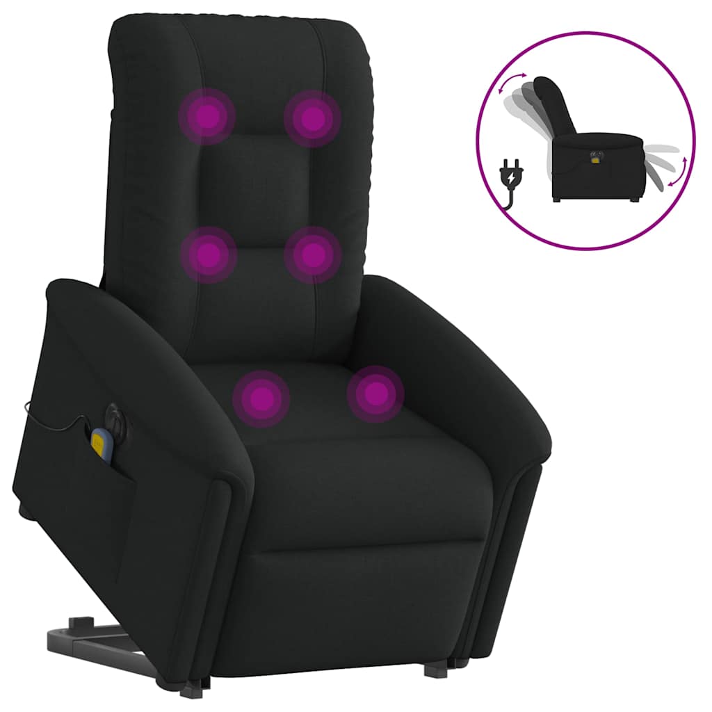 Sta-Op-Massagestoel Stof Zwart