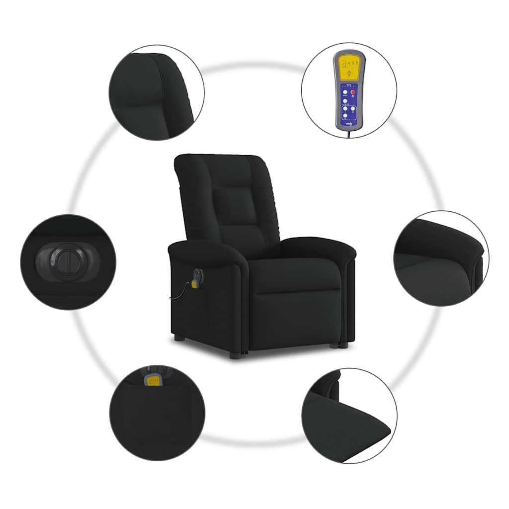 Sta-Op-Massagestoel Stof Zwart