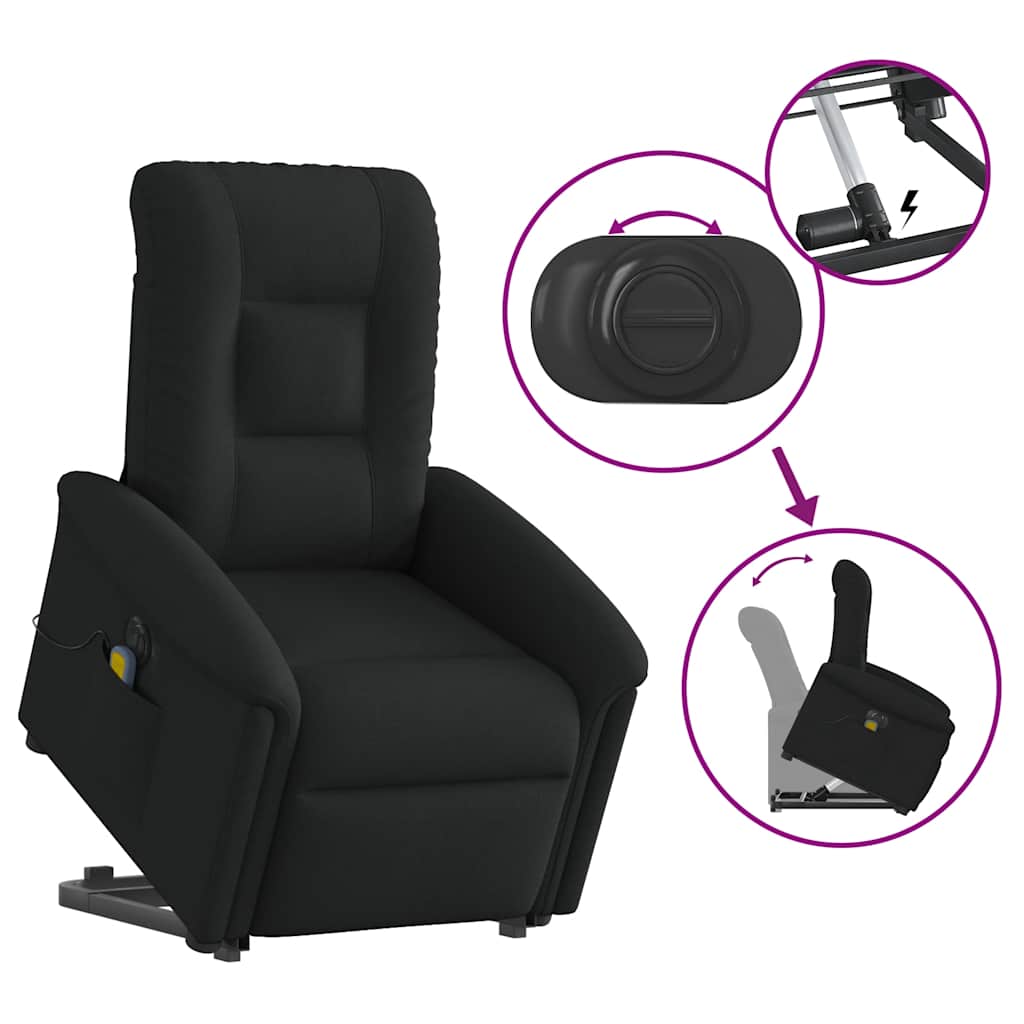 Sta-Op-Massagestoel Stof Zwart
