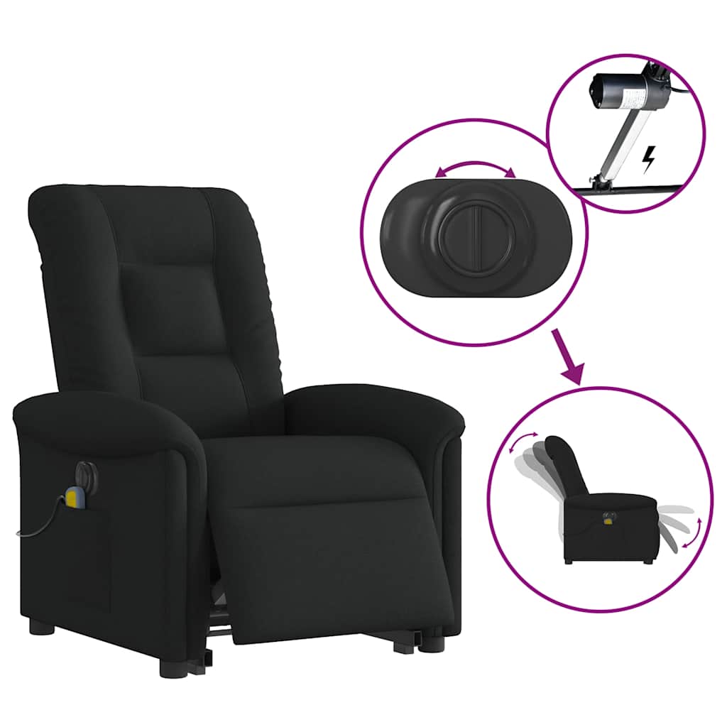 Sta-Op-Massagestoel Stof Zwart