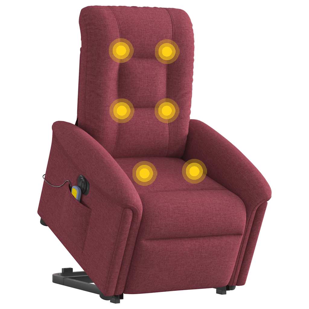 Sta-Op-Massagestoel Stof Wijnrood