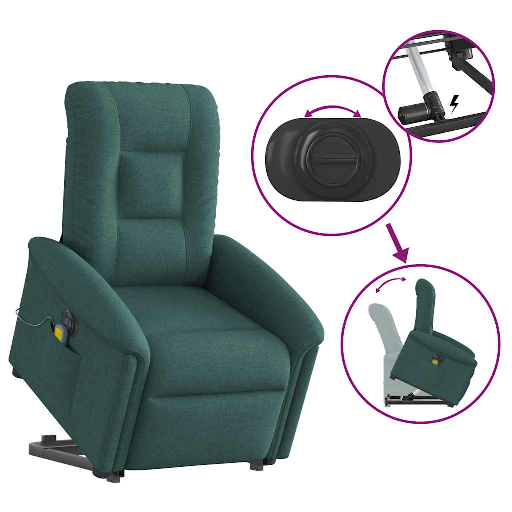 Sta-Op-Massagestoel Stof Donkergroen