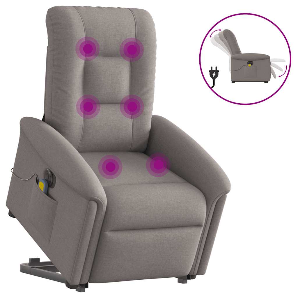 Sta-Op-Massagestoel Stof Taupe