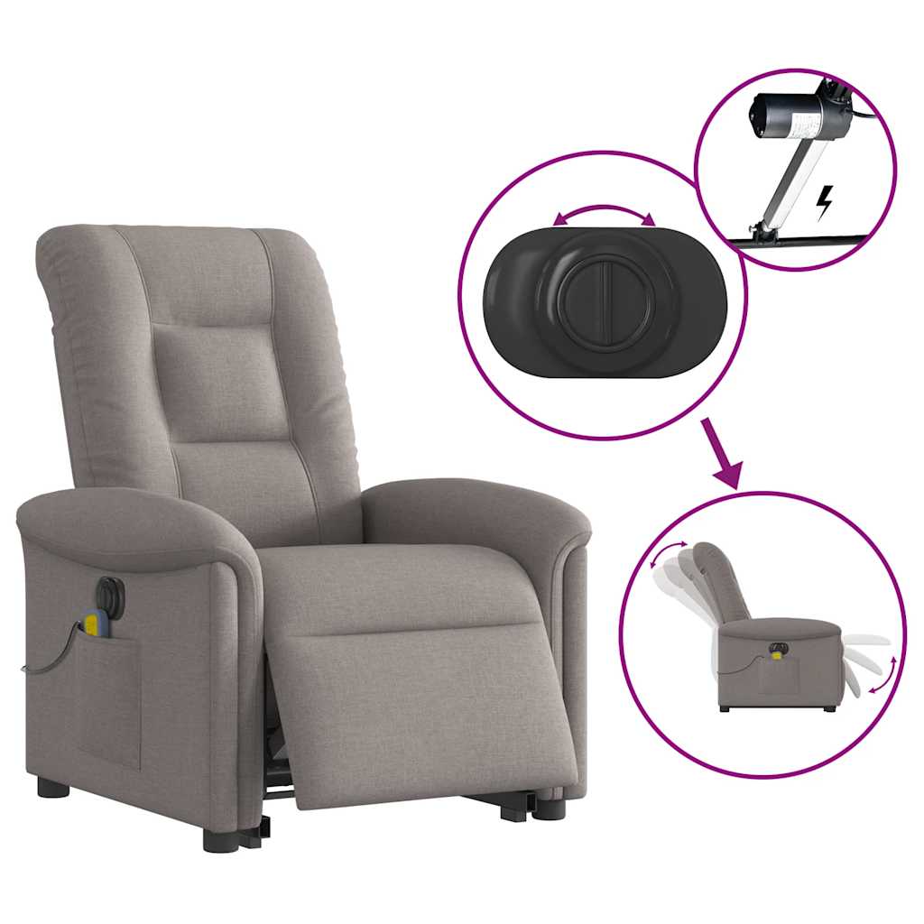 Sta-Op-Massagestoel Stof Taupe