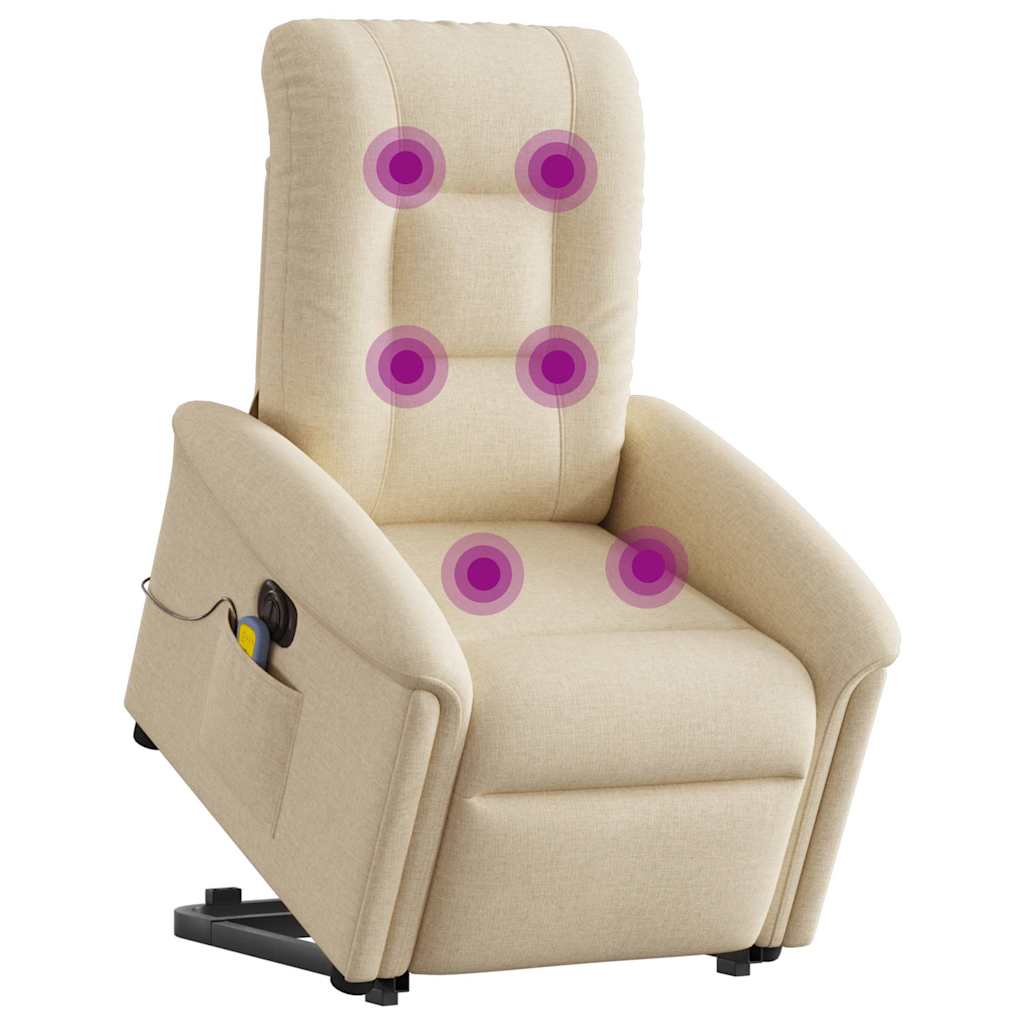 Sta-Op-Massagestoel Stof Kleurig Crème