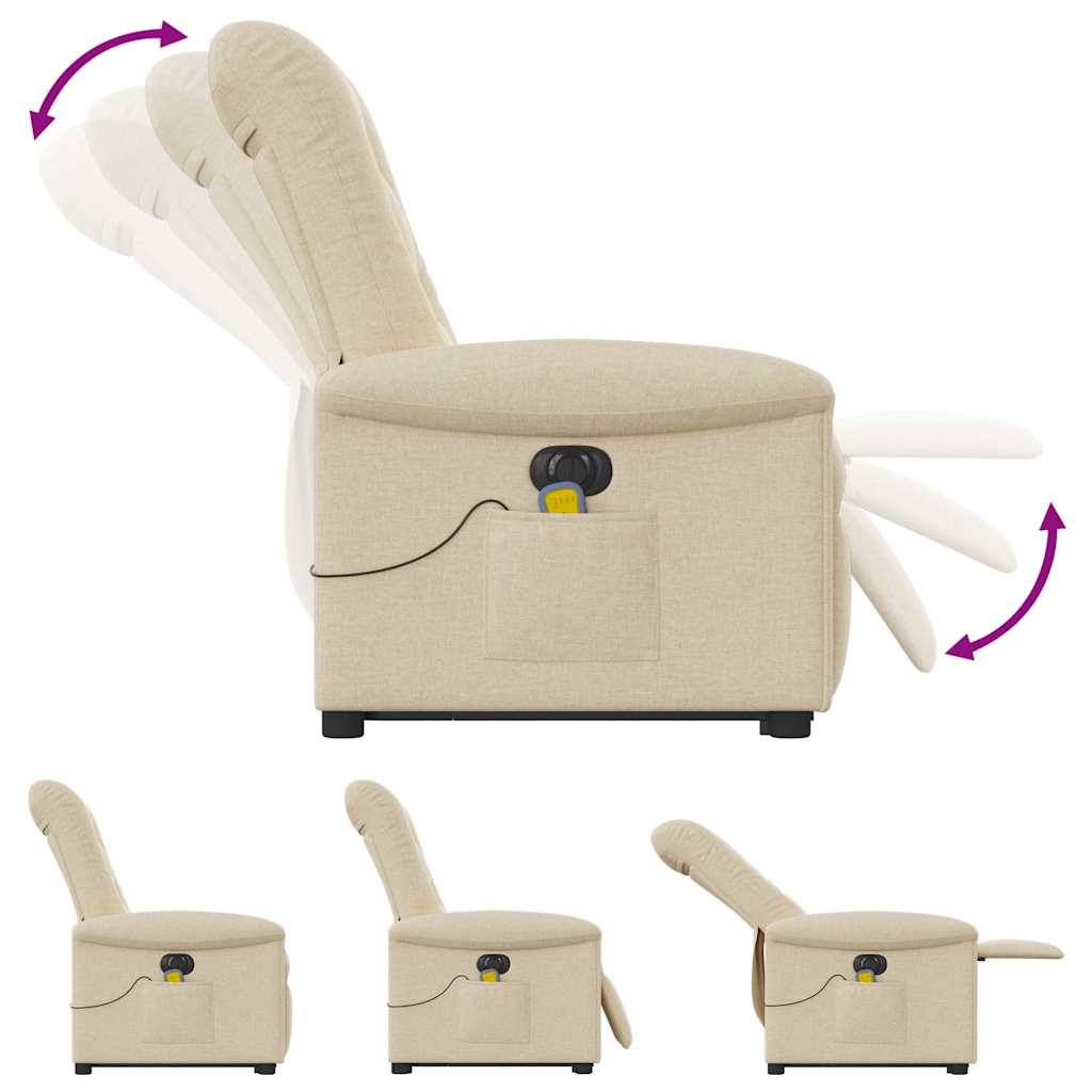 Sta-Op-Massagestoel Stof Kleurig Crème