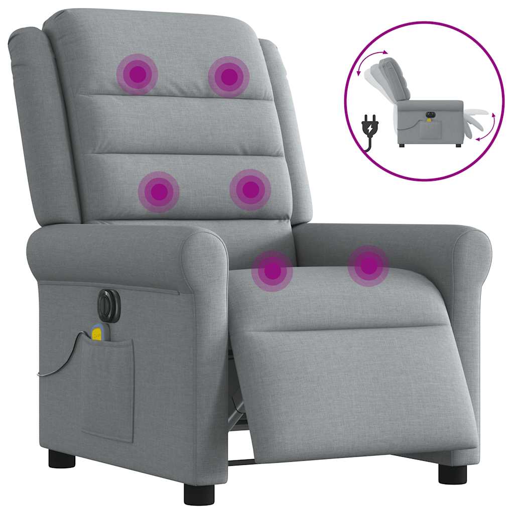 Massagestoel Stof Lichtgrijs