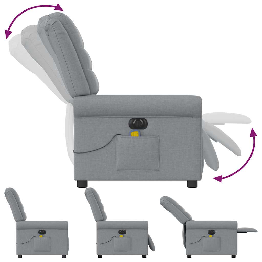 Massagestoel Stof Lichtgrijs