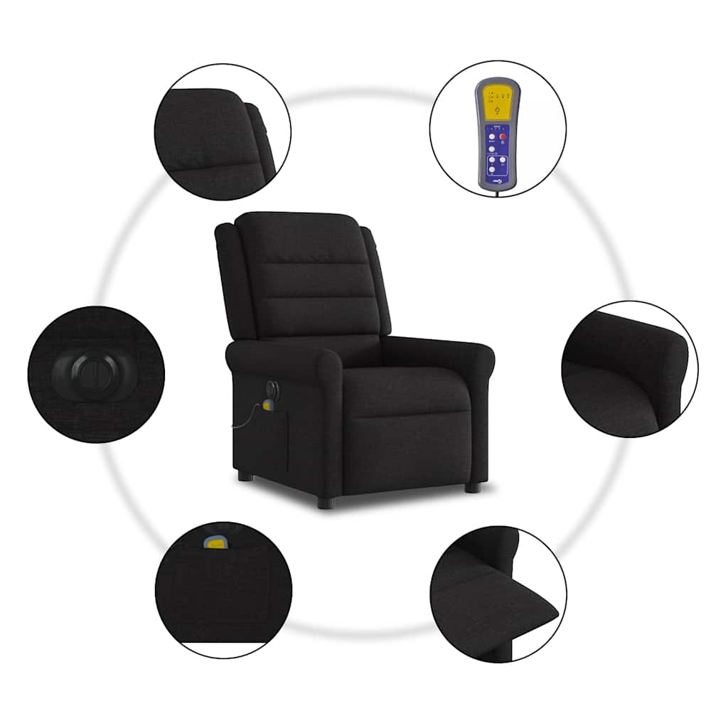 Massagestoel Stof Zwart