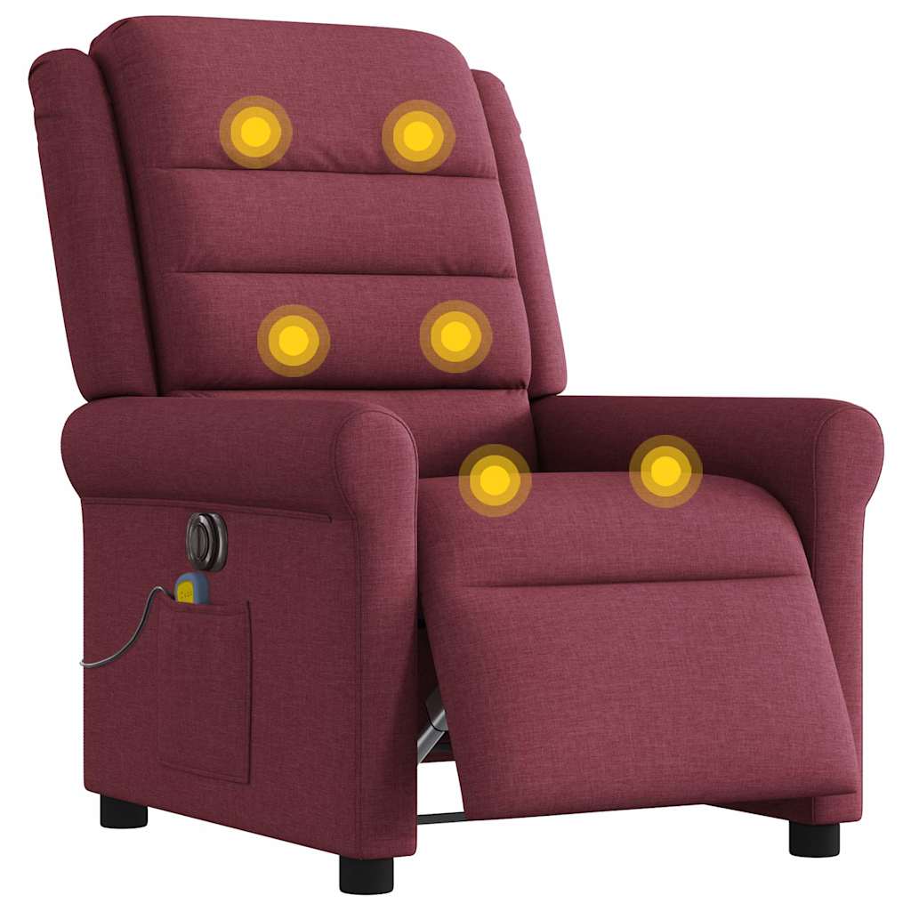 Massagestoel Stof Wijnrood
