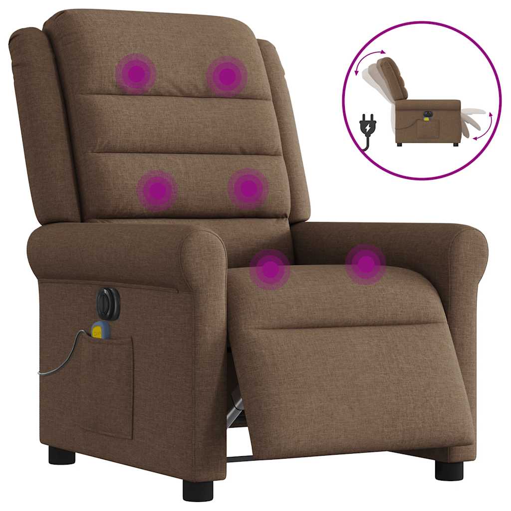Massagestoel Stof Bruin