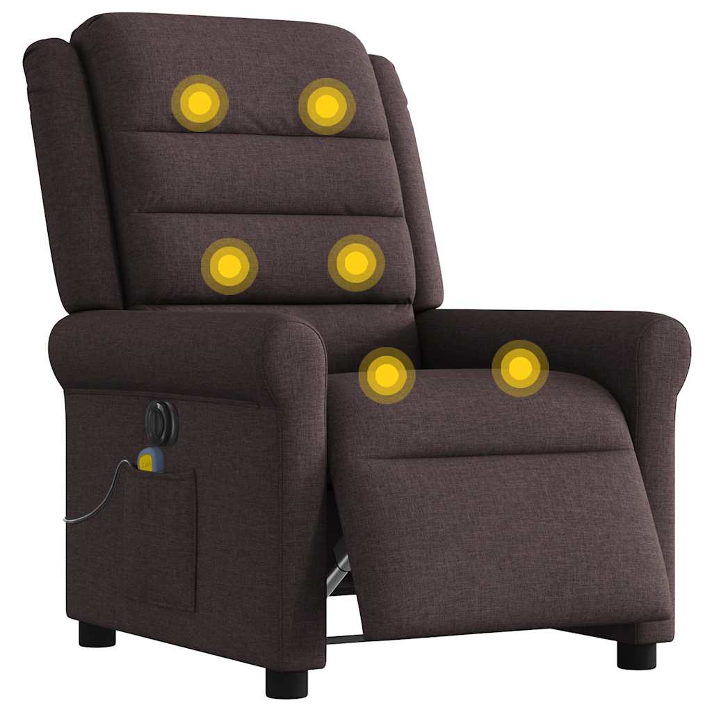 Massagestoel Stof Donkerbruin