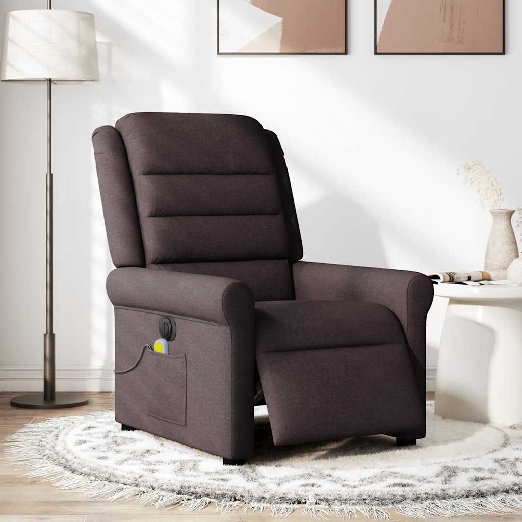 Massagestoel Stof Donkerbruin