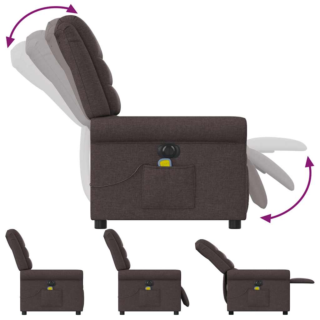 Massagestoel Stof Donkerbruin