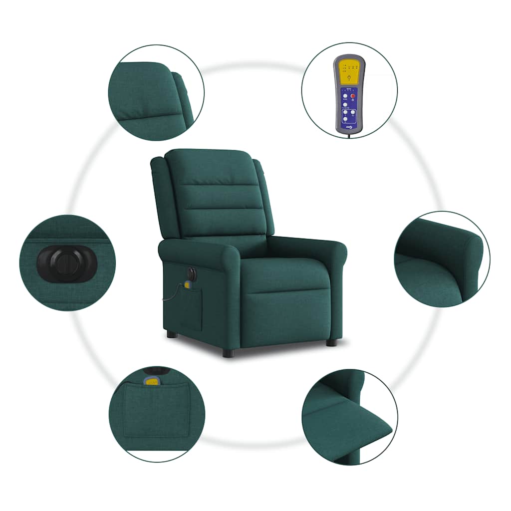 Massagestoel Stof Donkergroen