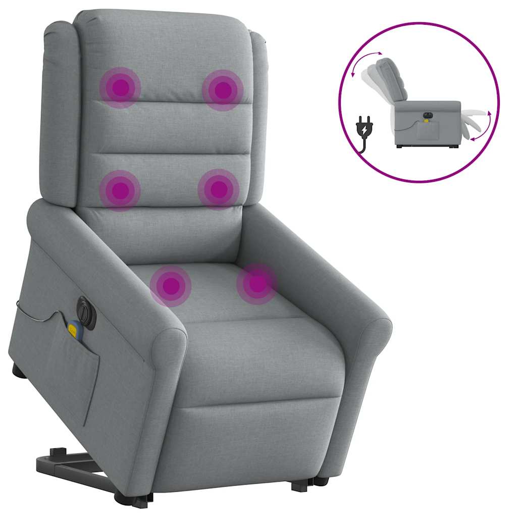 Sta-Op-Massagestoel Stof Lichtgrijs