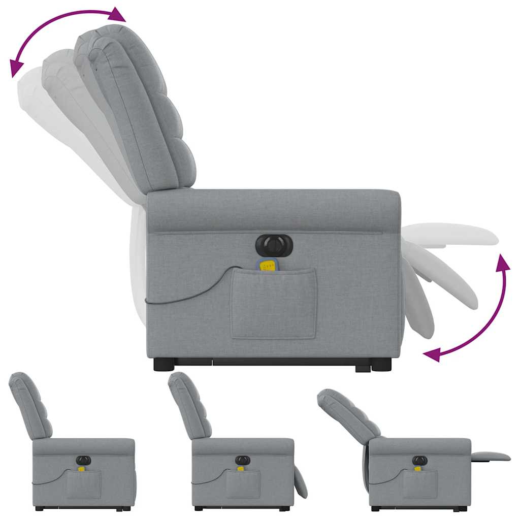 Sta-Op-Massagestoel Stof Lichtgrijs