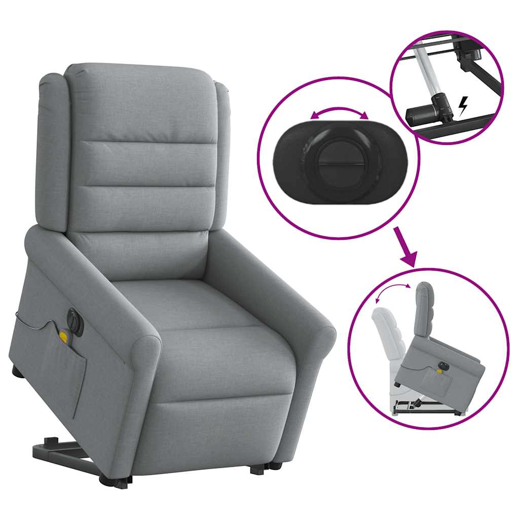 Sta-Op-Massagestoel Stof Lichtgrijs