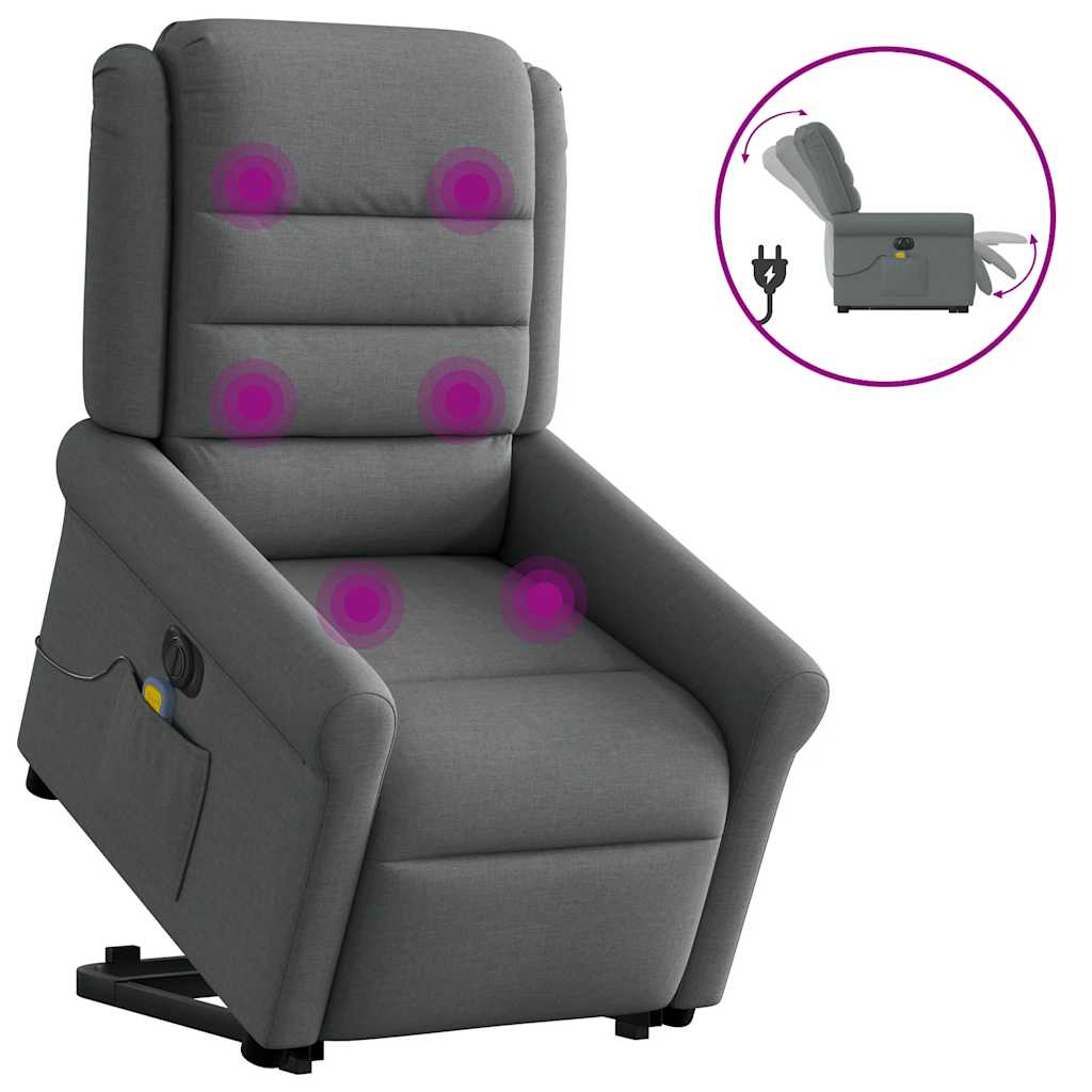 Sta-Op-Massagestoel Stof Donkergrijs