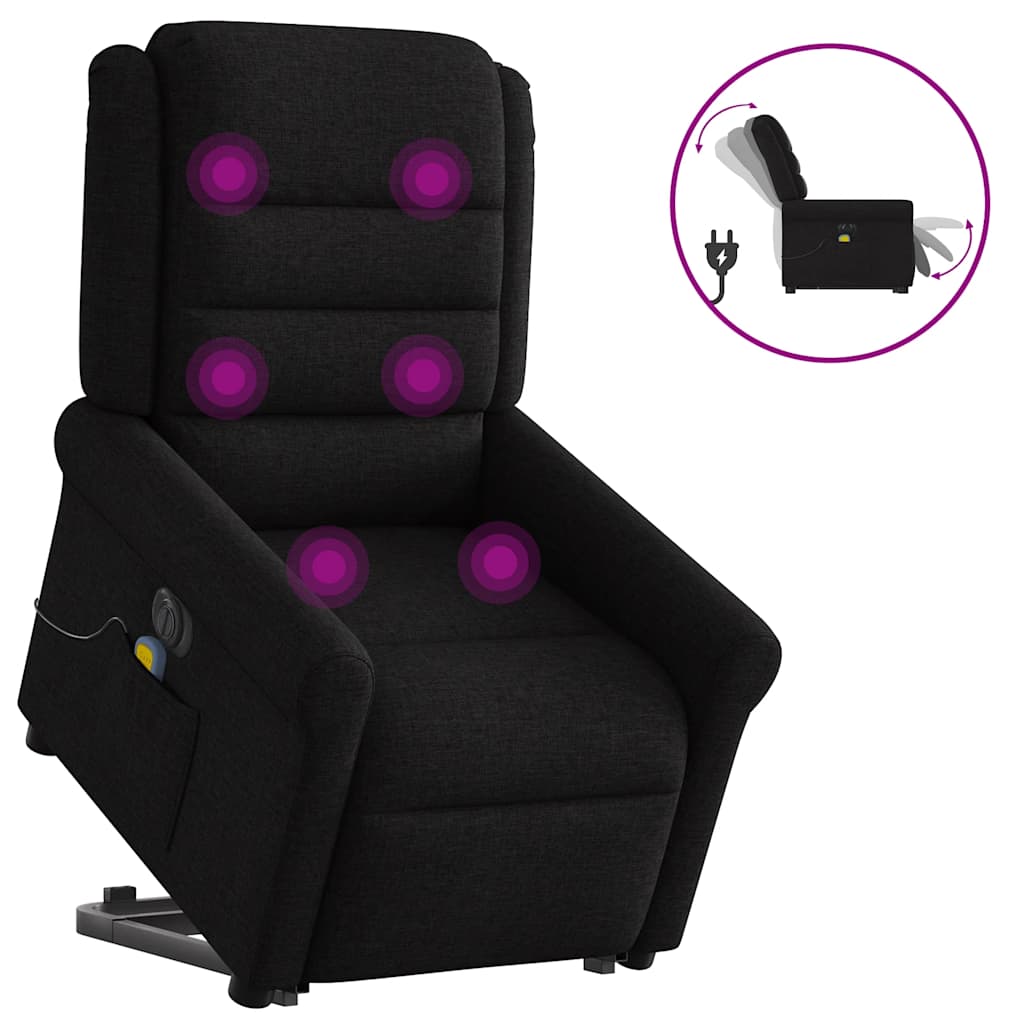Sta-Op-Massagestoel Stof Zwart