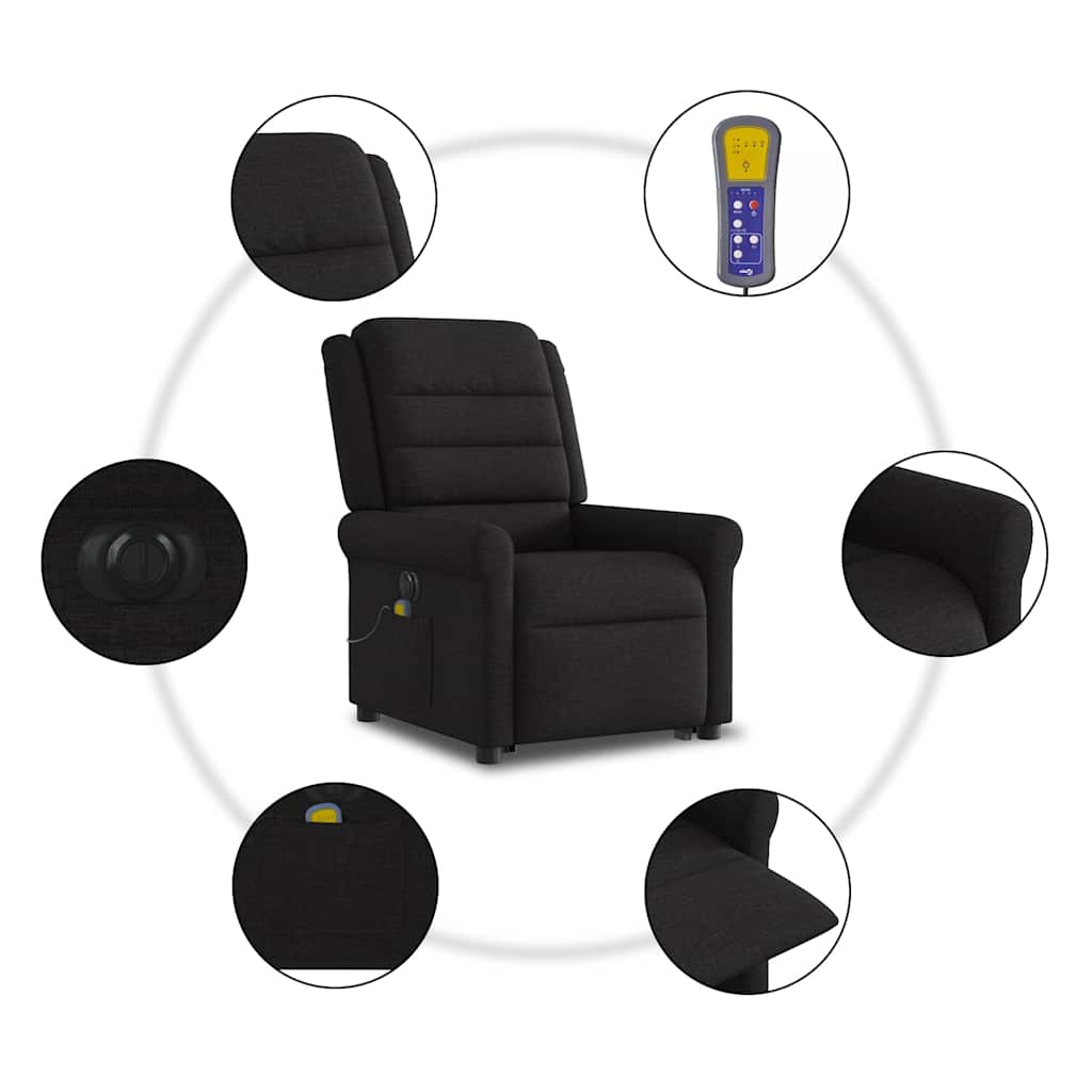 Sta-Op-Massagestoel Stof Zwart