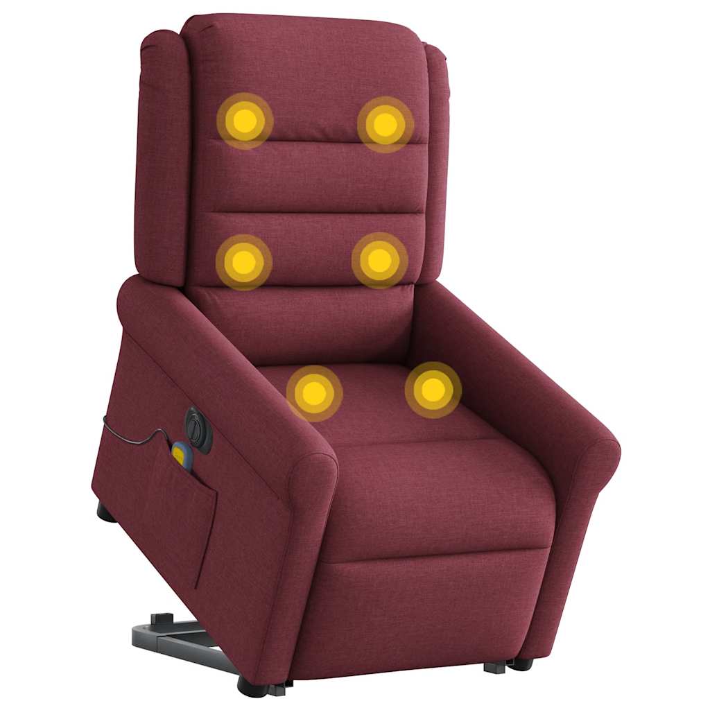 Sta-Op-Massagestoel Stof Wijnrood