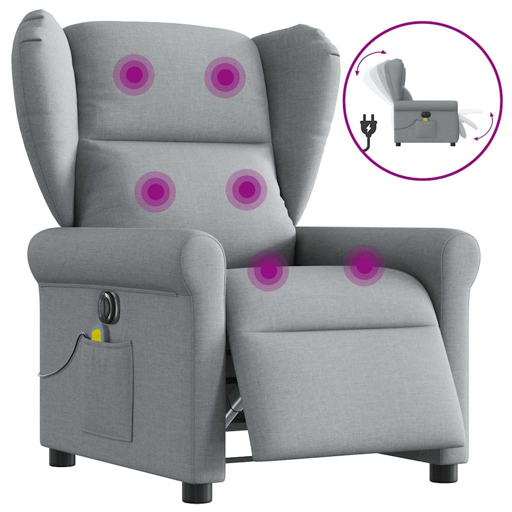 Massagestoel Stof Lichtgrijs