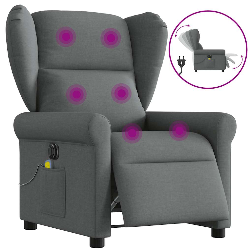 Massagestoel Stof Donkergrijs
