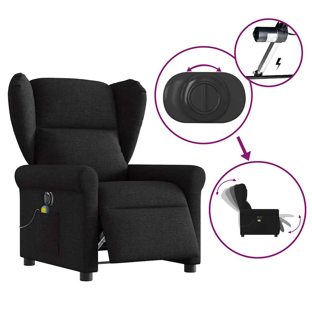 Massagestoel Stof Zwart
