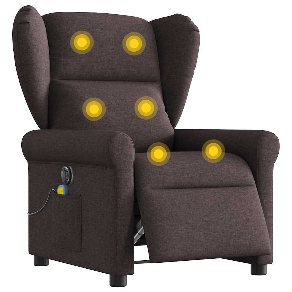 Massagestoel Stof Donkerbruin