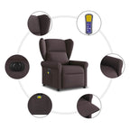 Massagestoel Stof Donkerbruin
