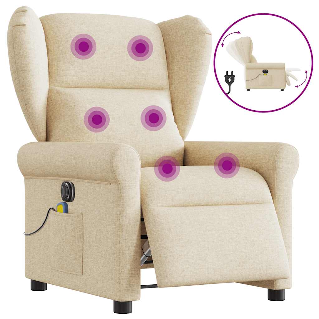 Massagestoel Stof Kleurig Crème