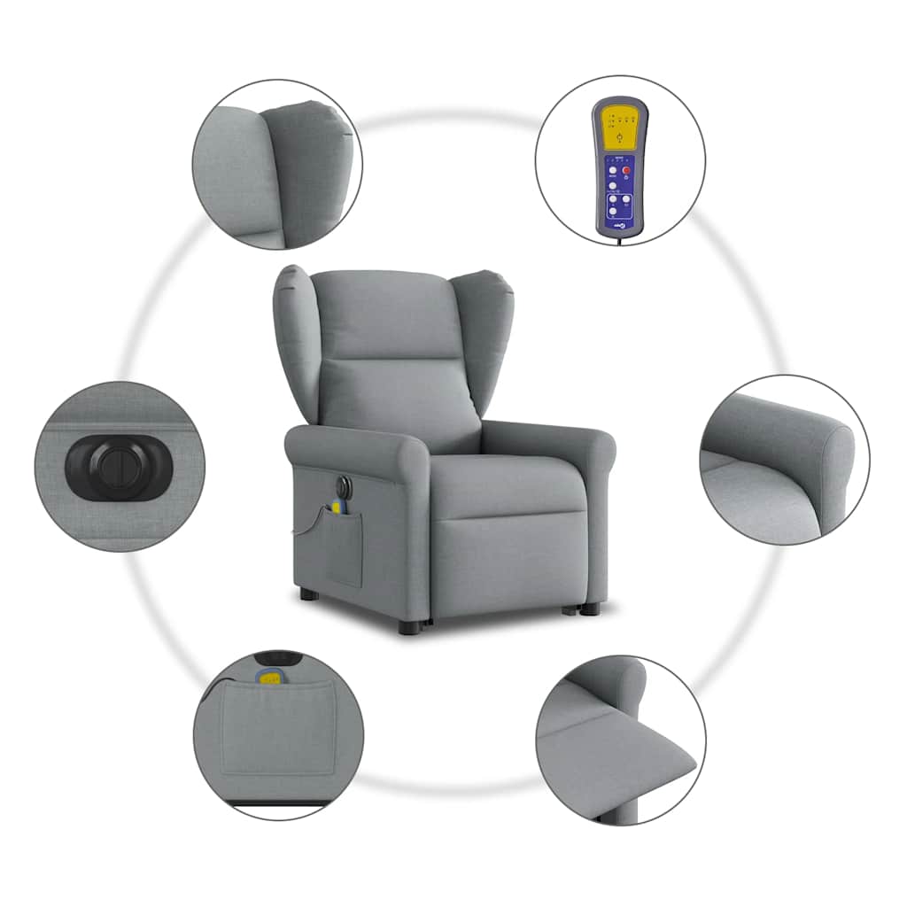 Sta-Op-Massagestoel Stof Lichtgrijs